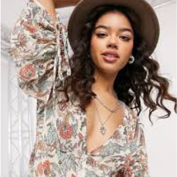 Free People Earthfolk Floral Sheer Maxi Dress With Statement Sleeves